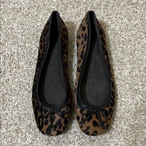 Stuart Weitzman Leopard Print Calf Hair Ballet Flat Women’s 8.5